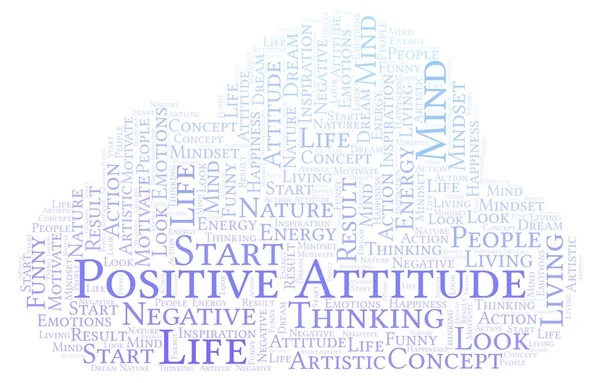 Atitude Positiva Nuvem Palavras Feita Apenas Com Texto — Fotografia de Stock