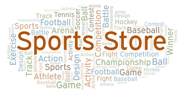 Sports Store Word Cloud Made Text Only — Stock Photo, Image