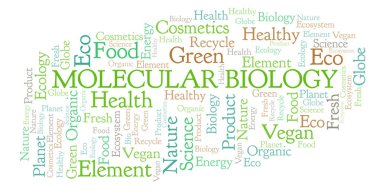 Moleküler Biyoloji kelime bulutu. Yalnızca metin ile yapılan Wordcloud.