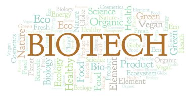 Biyoteknoloji kelime bulutu. Yalnızca metin ile yapılan Wordcloud.