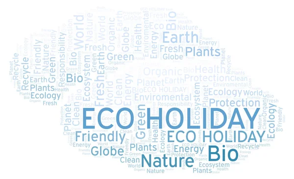 Eco Holiday Word Cloud Wordcloud Gjorda Med Endast Text — Stockfoto