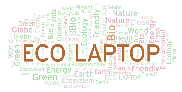 Eco Laptop Word Cloud Wordcloud Made Text Only — Stock Photo, Image