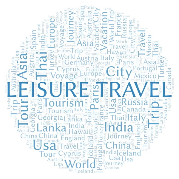 Ocio Viajes Palabra Nube Wordcloud Hecho Solo Con Texto —  Fotos de Stock