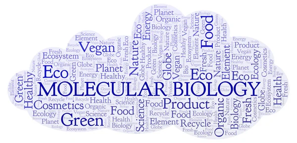 Molekulární Biologie Slovo Mrak Wordcloud Pouze Text — Stock fotografie