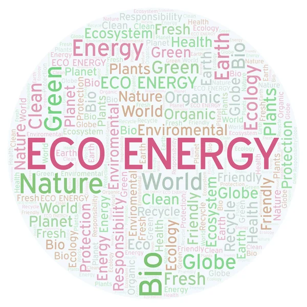 Eco Energie Word Cloud Wordcloud Gemaakt Met Alleen Tekst — Stockfoto