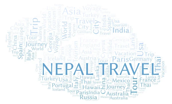 Nepal Resa Word Cloud Wordcloud Gjorda Med Endast Text — Stockfoto