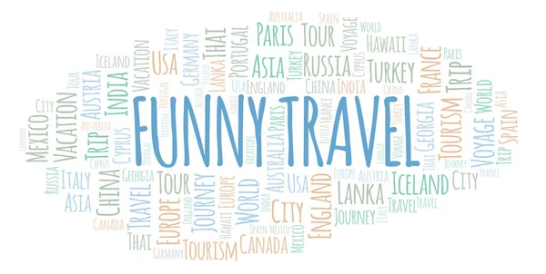 Funny Travel word cloud. Wordcloud made with text only.