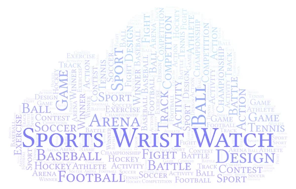 Sport Armbandsur Word Cloud Med Endast Text — Stockfoto