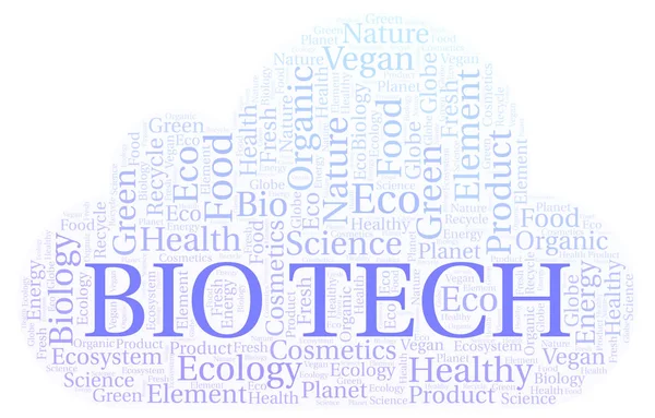 Bio Tech Slovo Mrak Wordcloud Pouze Text — Stock fotografie