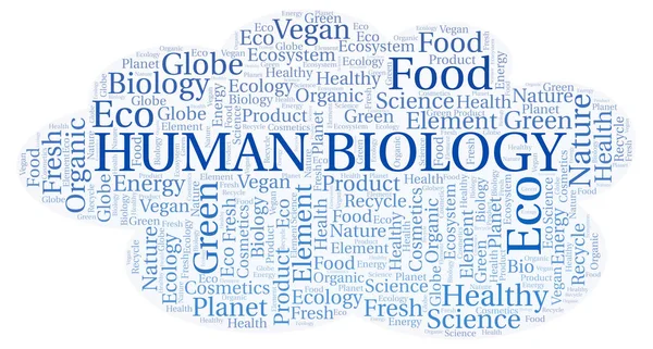 Lidské Biologie Slovo Mrak Wordcloud Pouze Text — Stock fotografie