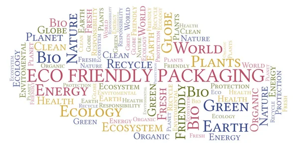 Облако Слов Eco Friendly Packaging Wordcloud Made Text Only — стоковое фото