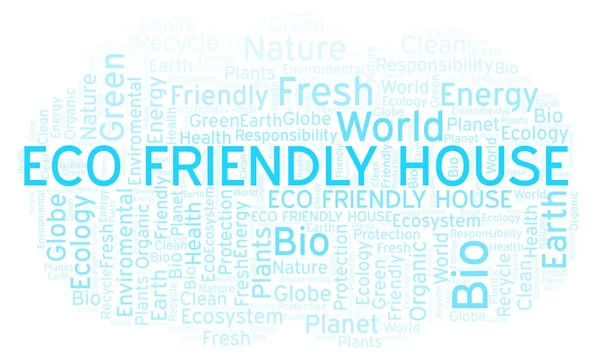 Eco Friendly House Slovo Mrak Wordcloud Pouze Text — Stock fotografie