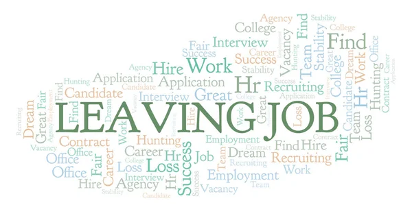 Leaving Job word cloud. Wordcloud made with text only.