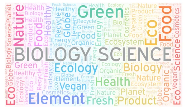 Biologie Vědy Slovo Mrak Wordcloud Pouze Text — Stock fotografie