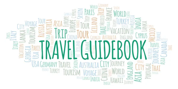 Nube Palabras Guía Viaje Wordcloud Hecho Solo Con Texto — Foto de Stock