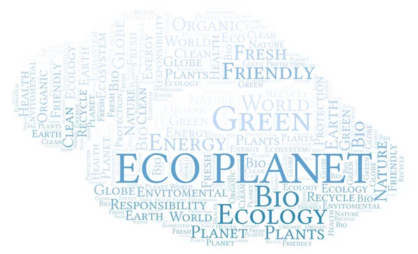 Eco Planet Word Cloud Wordcloud Gjorda Med Endast Text — Stockfoto