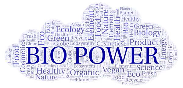 Nuvem Palavras Bio Power Wordcloud Feito Apenas Com Texto — Fotografia de Stock