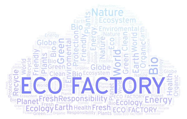 Eco Fabriken Word Cloud Wordcloud Gjorda Med Endast Text — Stockfoto