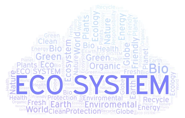 Eco System Word Cloud Wordcloud Gjorda Med Endast Text — Stockfoto