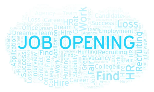 Job Opening word cloud. Wordcloud made with text only.