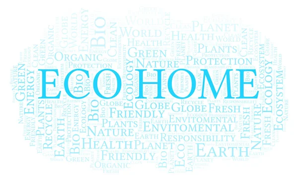 Eco Home Nube Palabras Wordcloud Hecho Solo Con Texto — Foto de Stock