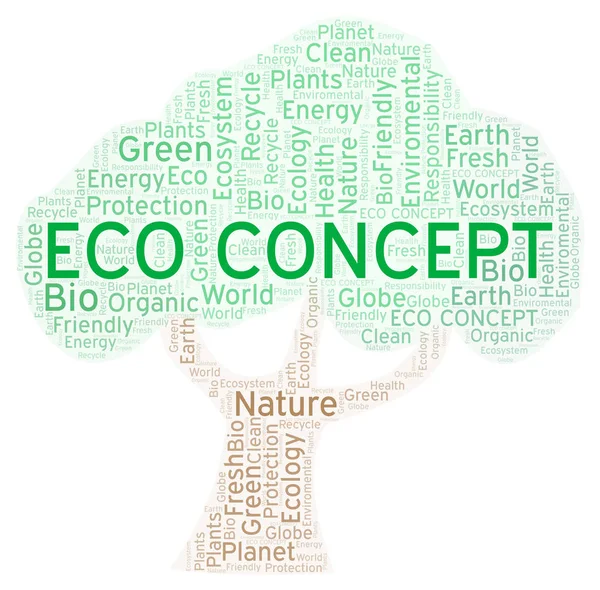 Eco Koncepció Szó Felhő Wordcloud Készült Csak Szöveg — Stock Fotó