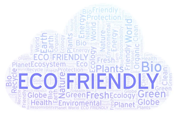 Eco Friendly Slovo Mrak Wordcloud Pouze Text — Stock fotografie