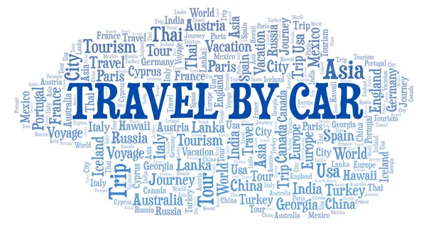 Travel Car Nuvem Palavras Wordcloud Feito Apenas Com Texto — Fotografia de Stock