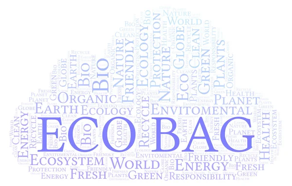 Eco Bag Szó Felhő Wordcloud Készült Csak Szöveg — Stock Fotó