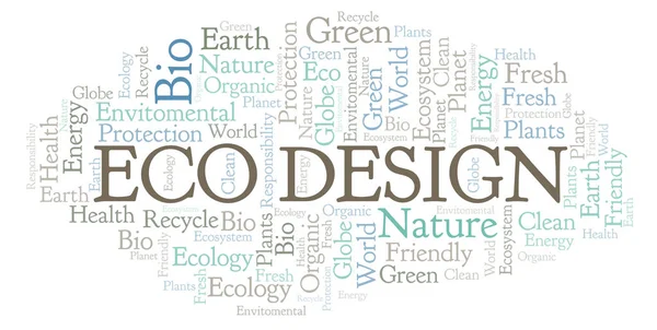 Eco Design Slovo Mrak Wordcloud Pouze Text — Stock fotografie