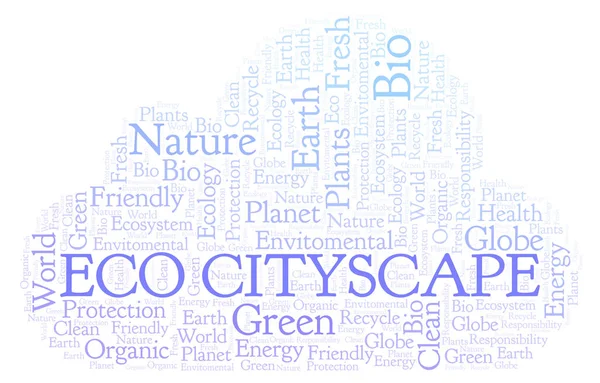 Eco Panoráma Slovo Mrak Wordcloud Pouze Text — Stock fotografie