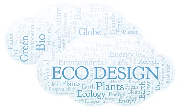 Eco Design Word Cloud Wordcloud Gemaakt Met Alleen Tekst — Stockfoto