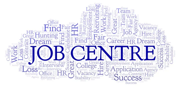 Job Centre Nuage Mots Wordcloud Fait Avec Texte Seulement — Photo