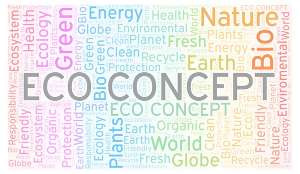 Eco Koncept Slovo Mrak Wordcloud Pouze Text — Stock fotografie