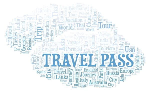 Travel Pass Słowo Cloud Projekt Wykonany Tylko Tekst — Zdjęcie stockowe