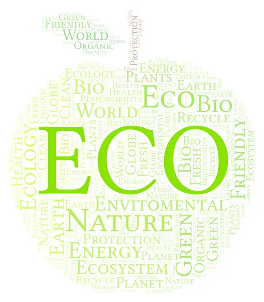 Eco Slovo Mrak Wordcloud Pouze Text — Stock fotografie