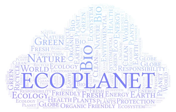 Eco Planet Wort Wolke Wordcloud Nur Mit Text Erstellt — Stockfoto
