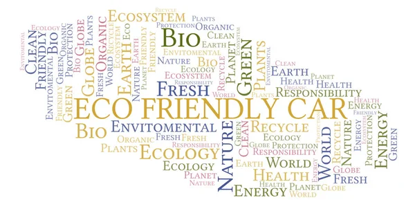 Облако Слова Eco Friendly Car Wordcloud Made Text Only — стоковое фото