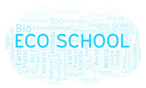 Eco School Nuage Mots Wordcloud Fait Avec Texte Seulement — Photo