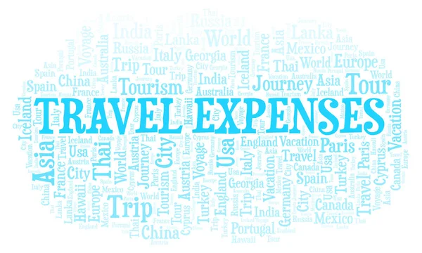 旅費は単語雲です テキストのみで作られた Wordcloud — ストック写真