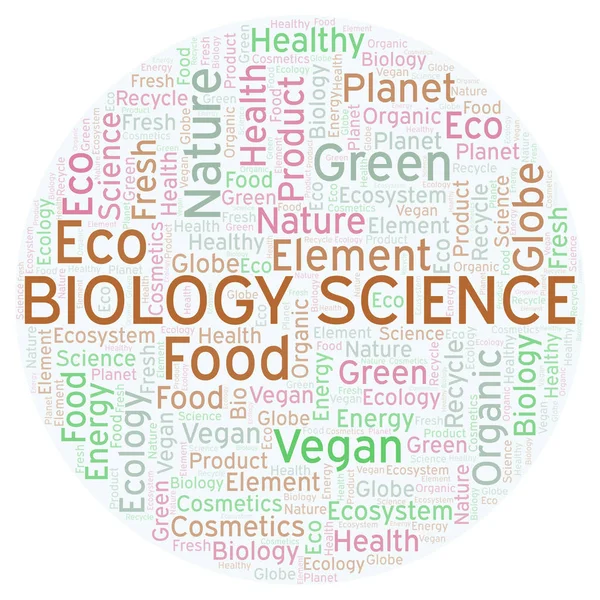Biologie Vědy Slovo Mrak Wordcloud Pouze Text — Stock fotografie