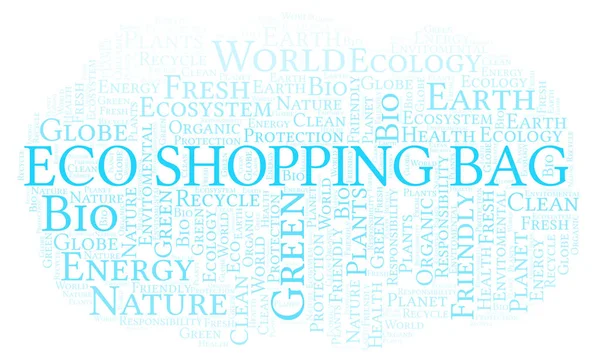 Eco Shopping Bag Nuvem Palavras Wordcloud Feito Apenas Com Texto — Fotografia de Stock