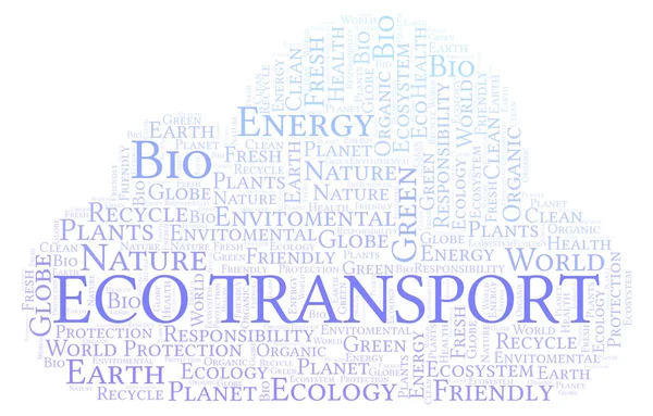 Eco Transport Word Cloud Wordcloud Nur Mit Text Erstellt — Stockfoto