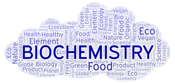 Biochimica Parola Nube Wordcloud Realizzato Solo Con Testo — Foto Stock