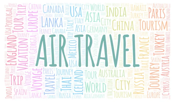 Air Travel Word Cloud Wordcloud Gemaakt Met Alleen Tekst — Stockfoto