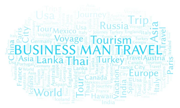 Üzleti Utazás Ember Szó Felhő Wordcloud Készült Csak Szöveg — Stock Fotó