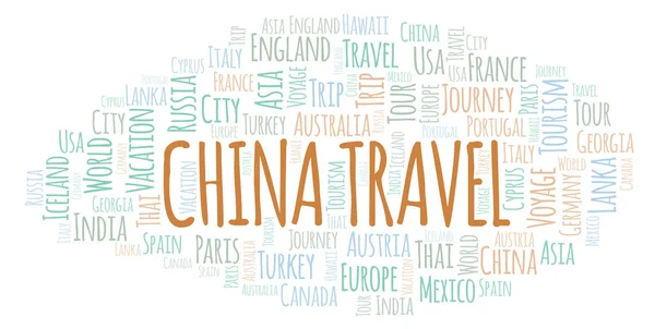 China Reise Wortwolke Wordcloud Nur Mit Text Erstellt — Stockfoto