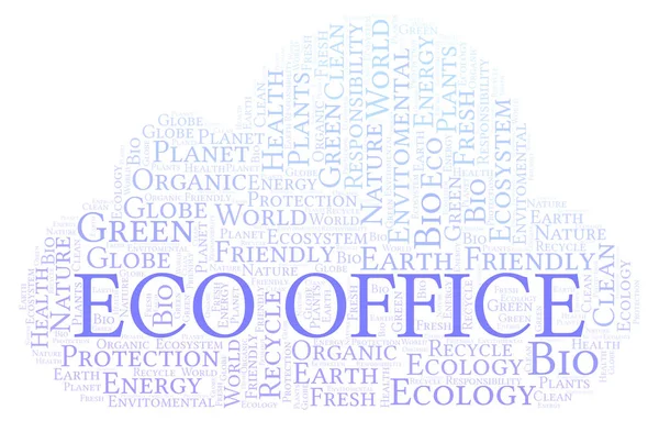 Eco Office Word Mrak Wordcloud Pouze Text — Stock fotografie