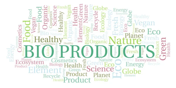 Облако Слов Bio Products Wordcloud Made Text Only — стоковое фото