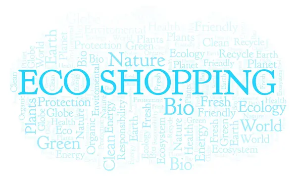 Nuvem Palavras Eco Shopping Wordcloud Feito Apenas Com Texto — Fotografia de Stock